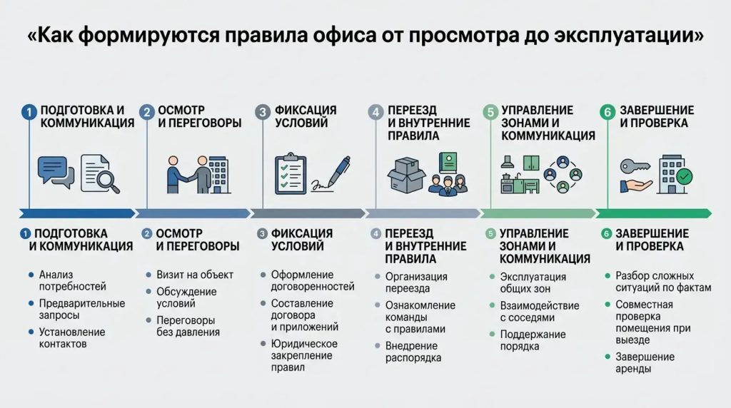 Как формируются правила офиса от просмотра до эксплуатации